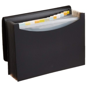 Denozer Expanding Organizer File Folder, Letter Size - Black, 1-Pack 